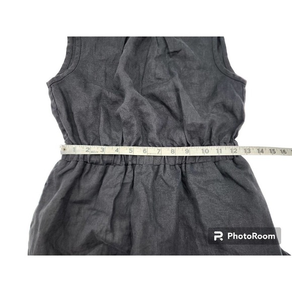 Everlane The Linen Open Back Dress Black Sleeveless Tiered Midi Size 00 NWT - Picture 8 of 12